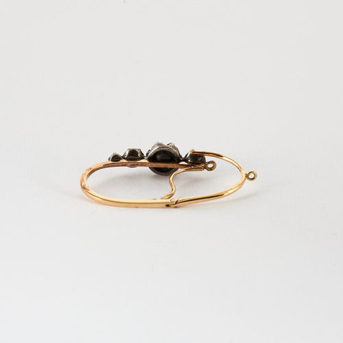 Boucles d'oreilles Boucles d'oreilles dites "Poissardes" en or rose, argent et diamants 58 Facettes FON1834