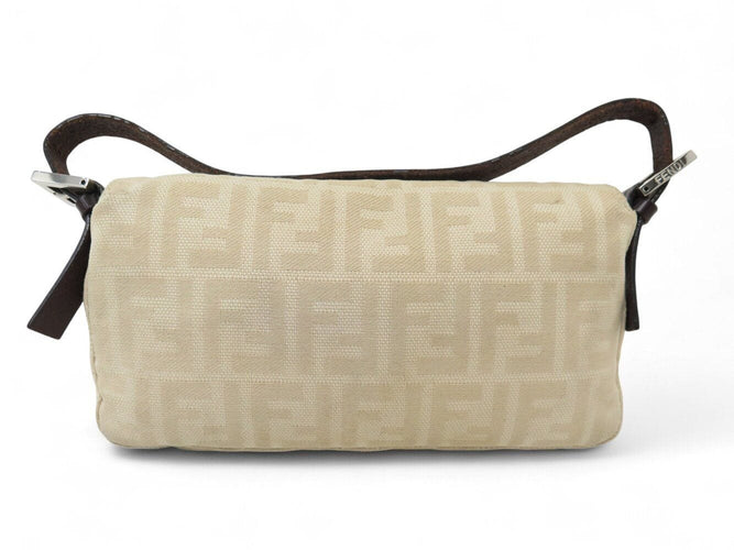 sac a main FENDI baguette en toile jacquard ff zucca beige 26424 hand bag 58 Facettes 270643