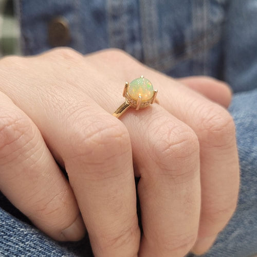 Bague 51 Bague opale et diamant 58 Facettes BOR14