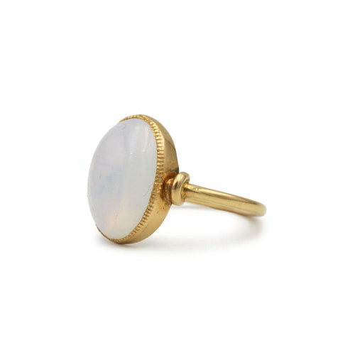 Bague 46 Bague or jaune 750 et pierre de lune 58 Facettes 1323