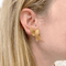 Boucles d'oreilles Boucles d'oreilles vintage or jaune texturé. 58 Facettes 34700