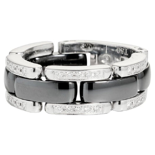 Bague 50 CHANEL - Bague Ultra en or blanc, céramique noire et diamants 58 Facettes