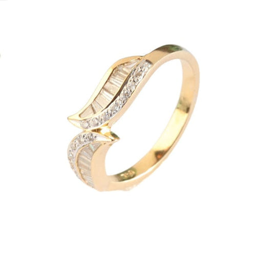 Bague en or jaune avec diamants