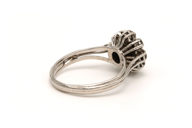 Bague 55 Bague Années 70 or blanc sertie de diamants (+/- 0.71 ct) 58 Facettes 20058