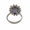 Bague 51 Bague au design contemporain en or 18 carats sertie de diamants et de tanzanite 58 Facettes Q277B