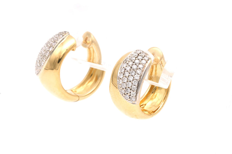 Boucles d'oreilles Boucles d'oreilles contemporaines en or jaune 18 carats serties de diamants "taille" brillant (+-0.448ct) 58 Facettes 21900