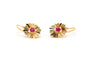 Boucles d'oreilles Boucles d'oreilles Art Déco or jaune et rubis de synthèse 58 Facettes 22472