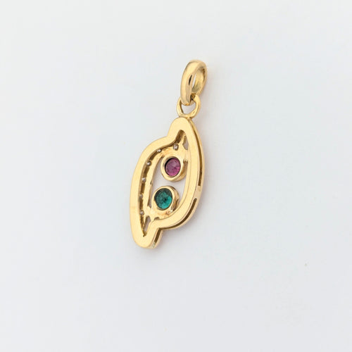 Pendentif Pendentif or jaune, diamants, rubis et émeraude 58 Facettes 31224