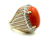 Ring 52 Vintage ring in 2 golds, coral and diamonds 58 Facettes