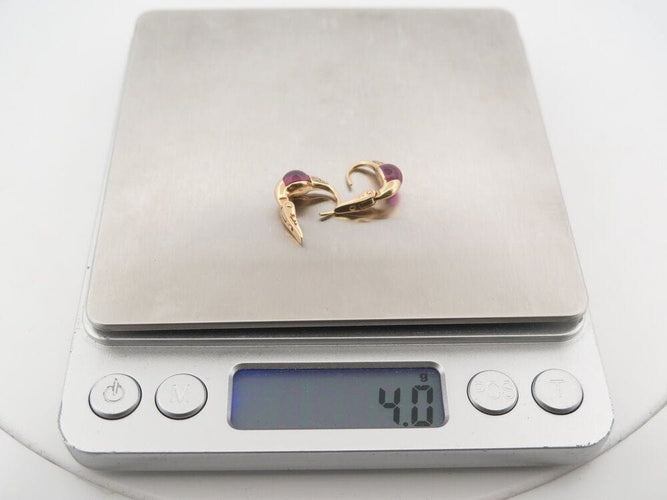 Boucles d'oreilles boucles d'oreilles POMELLATO m'ama non m'ama or rose grenat diamants 58 Facettes 266327