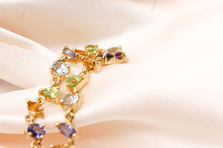 Bracelet Bracelet rivière multicolore or jaune 58 Facettes 250496