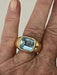 Bague 54 Bague Chevalière Or Jaune Aigue-Marine 58 Facettes 5532