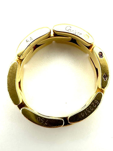 Bague 54 CARTIER. Collection "Panthère", bague or jaune 18K (full set) 58 Facettes