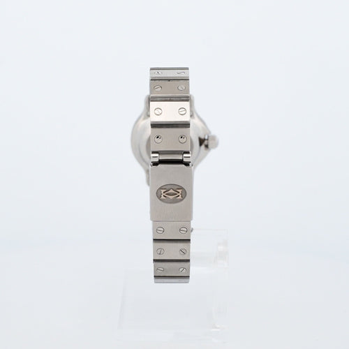 Montre Cartier - Montre Santos Octagone cadran ivoire chiffres romains en acier 58 Facettes