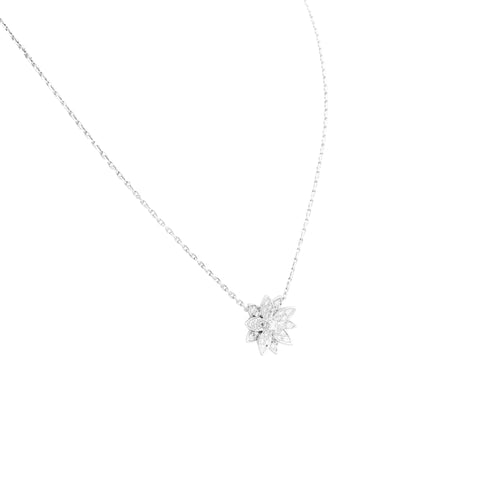 Pendentif Pendentif Van Cleef & Arpels, "Lotus", or blanc et diamants. 58 Facettes 35009