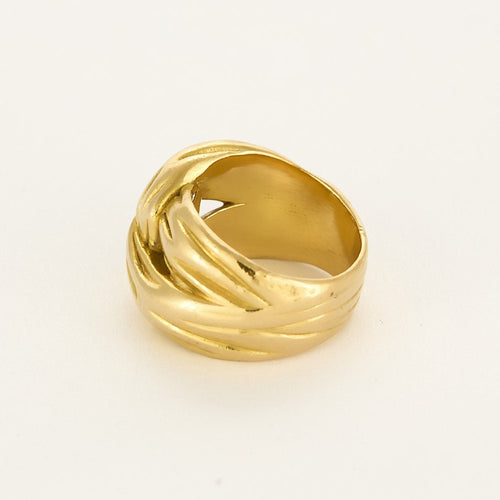 Bague 51,5 Bague en or jaune à motif noeud stylisé ciselé 58 Facettes MON1102