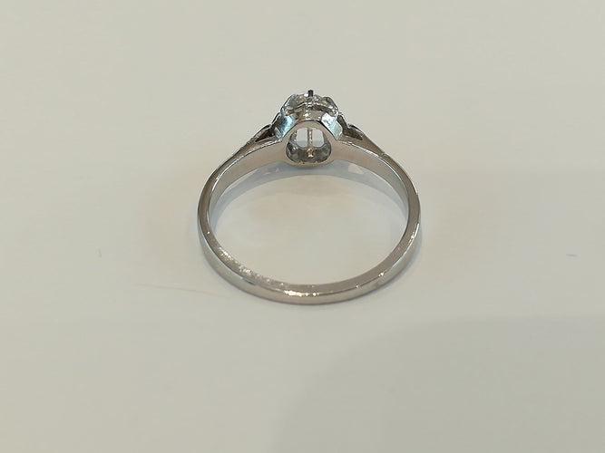 Bague 49 Bague Solitaire Ancien Diamant Or Blanc 58 Facettes