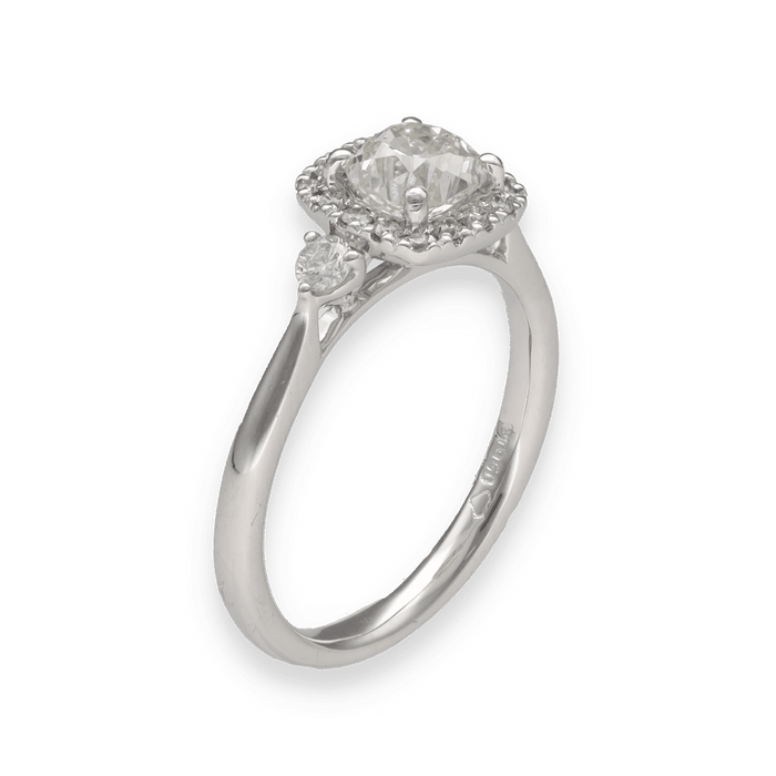 Bague 52 Bague Solitaire Diamant taille Coussin de 0,94cts 58 Facettes