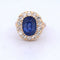 Bague 54 Bague ancienne en or jaune 18 carats avec saphir de 7,70 carats et diamants 58 Facettes AN504