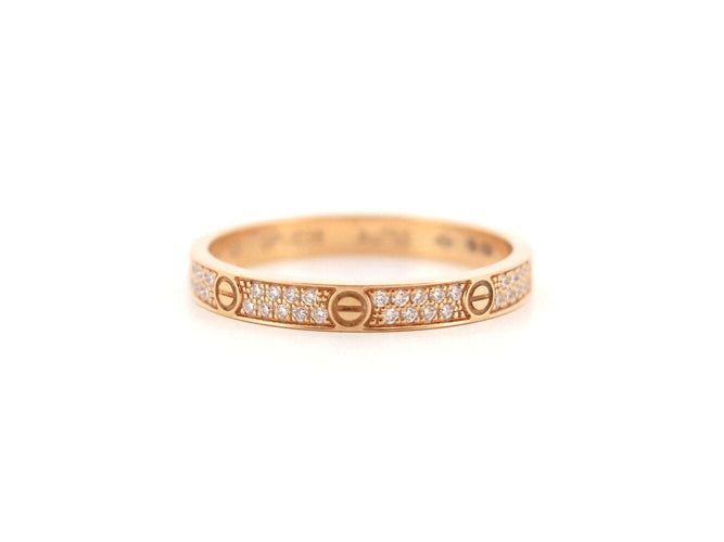 Bague 53 bague CARTIER love pm crb4218000 pavee diamant 0.19ct t53 or 18k 58 Facettes 270290