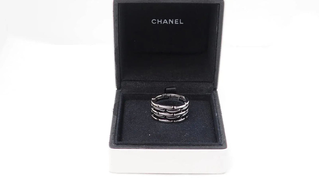 Bague 61 CHANEL - Bague souple ULTRA or blanc, céramique noire 58 Facettes 32721