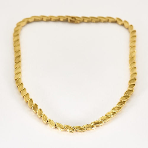 Collier Collier or jaune à motif de feuilles 58 Facettes ENG10550