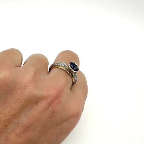 Bague bicolore saphir et diamants