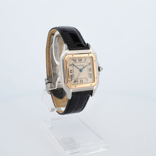 Montre Cartier - Montre Panthère cadran ivoire chiffres romains en acier et or jaune 58 Facettes