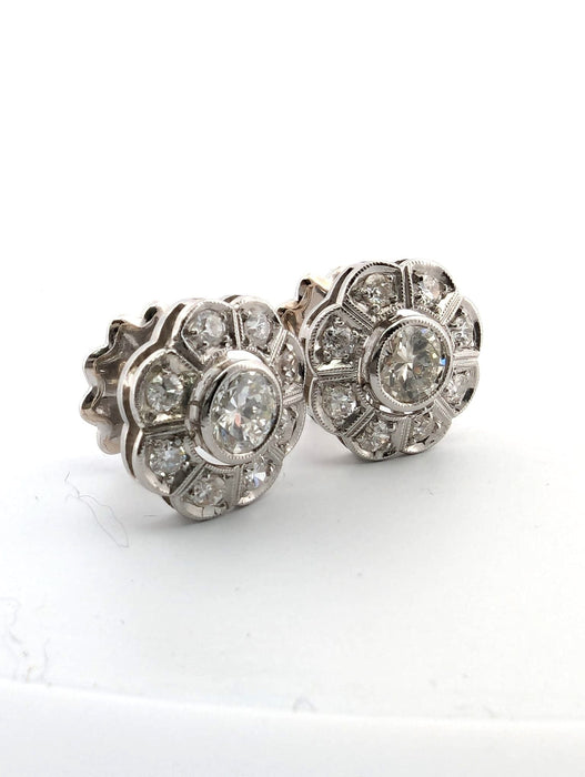 Boucles d'oreilles Boucles d'oreilles en or blanc et diamants 58 Facettes