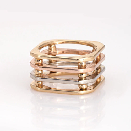 Bague 52 Bague trois ors Square Gate 58 Facettes G13697