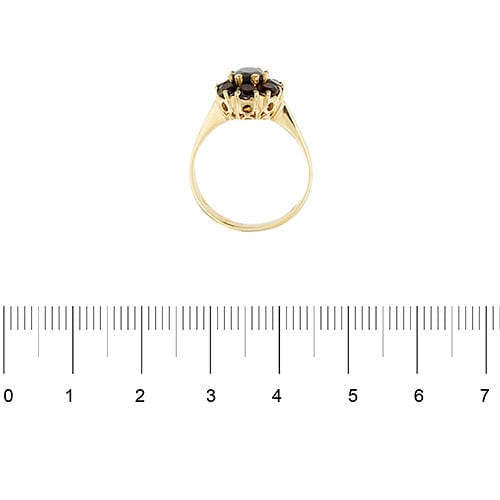 Bague 57 Bague fleur avec grenats 58 Facettes 39634