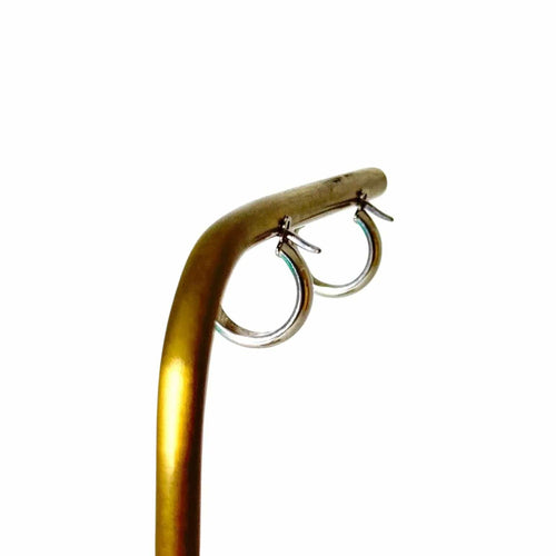 Boucles d'oreilles Mini créoles or gris 58 Facettes