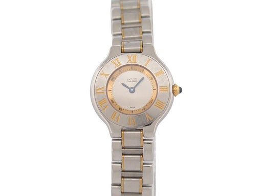 Montre vintage montre must de CARTIER 21 quartz classique acier 58 Facettes 259970