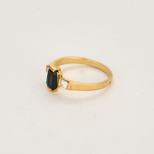 Bague 53,5 Bague or jaune, saphir et diamants 58 Facettes DRE1557