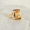 Bague 53 Bague vintage en or jaune avec une grande citrine – motif architectural 58 Facettes