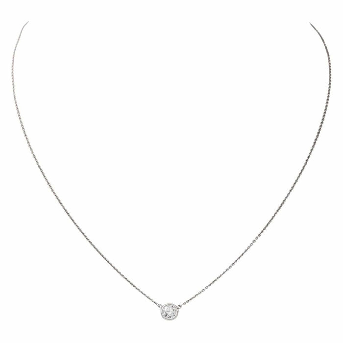 Collier Tiffany & Co Collier Solitaire Platine Diamant 58 Facettes 3648181RV