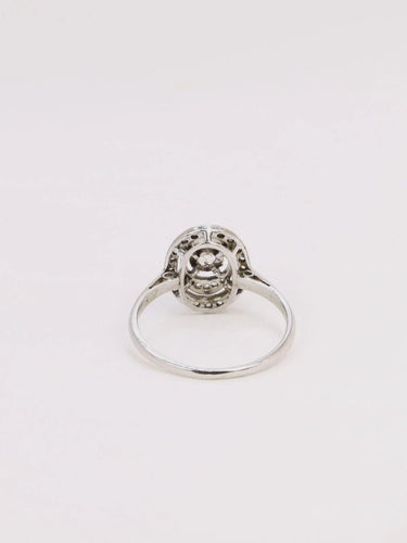 Bague 52 Bague vintage ovale or diamants 0,2 ct 58 Facettes J166