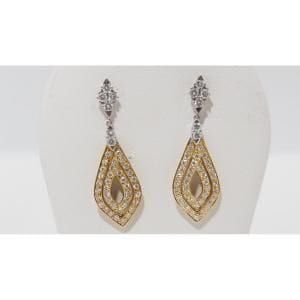 Boucles d'oreilles Boucles d'Oreilles En Or Bicolore Et Diamants 58 Facettes 30812