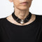 CARTIER - Vintage 70s necklace Onyx Choker Sterling Silver and Yellow Gold Mabe Pearl 58 Facettes G14110