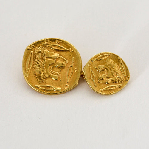 Boutons de manchette Boutons de manchettes or jaune 58 Facettes HOU5339