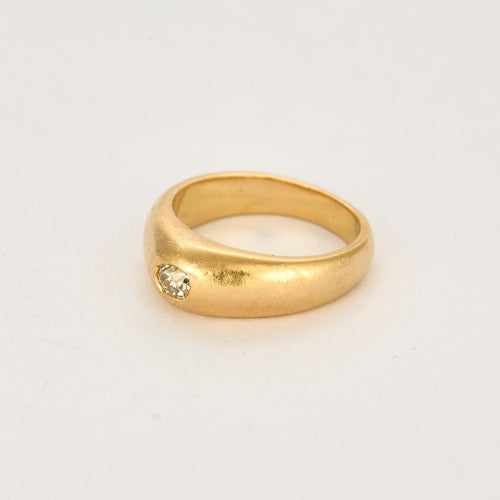 Bague 59 Bague jonc or jaune et diamants 58 Facettes SNA1366