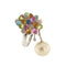 Bague 53 Bague perle, pierres de couleur et diamants 58 Facettes 30439