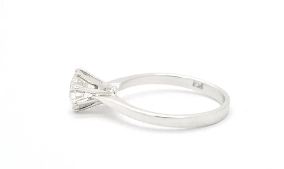 Bague Bague solitaire en or blanc certifié HRD 58 Facettes