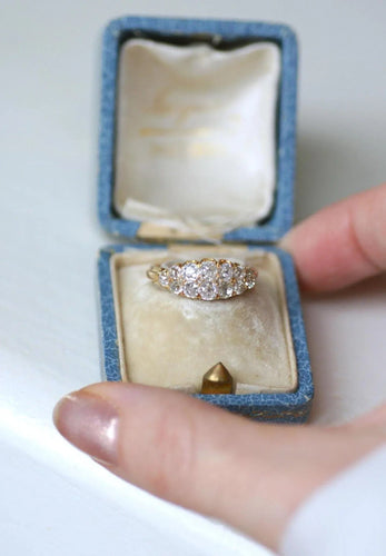 Bague 57 Bague Bandeau Double Ligne Diamants Taille Ancienne 58 Facettes