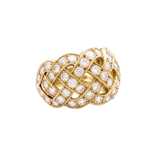 Bague 54 Bague Van Cleef & Arpels, « Tresse », or jaune 750/000, diamants. 58 Facettes 34702