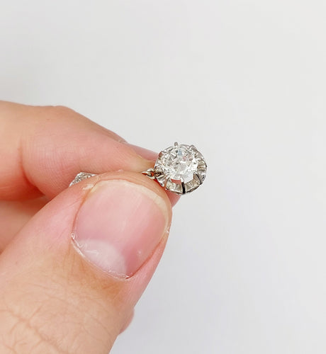 Pendentif Pendentif art deco or blanc 18k diamant 0,80 carats (circa 1920) 58 Facettes A06128