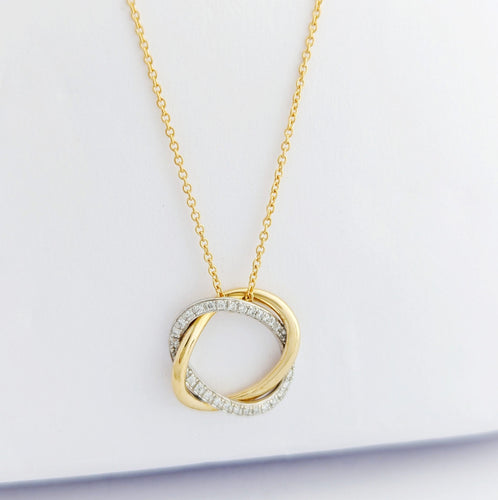 Collier Collier Poiray « Tresse » en or jaune, or blanc et diamants 58 Facettes 32673