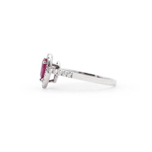 Bague Bague avec rubis du Mozambique ct 0,85 et diamants 58 Facettes