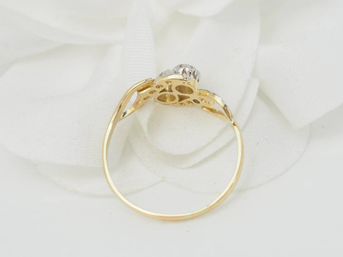 Bague 59 Bague Toi & Moi en or bicolore et diamants 58 Facettes 33092