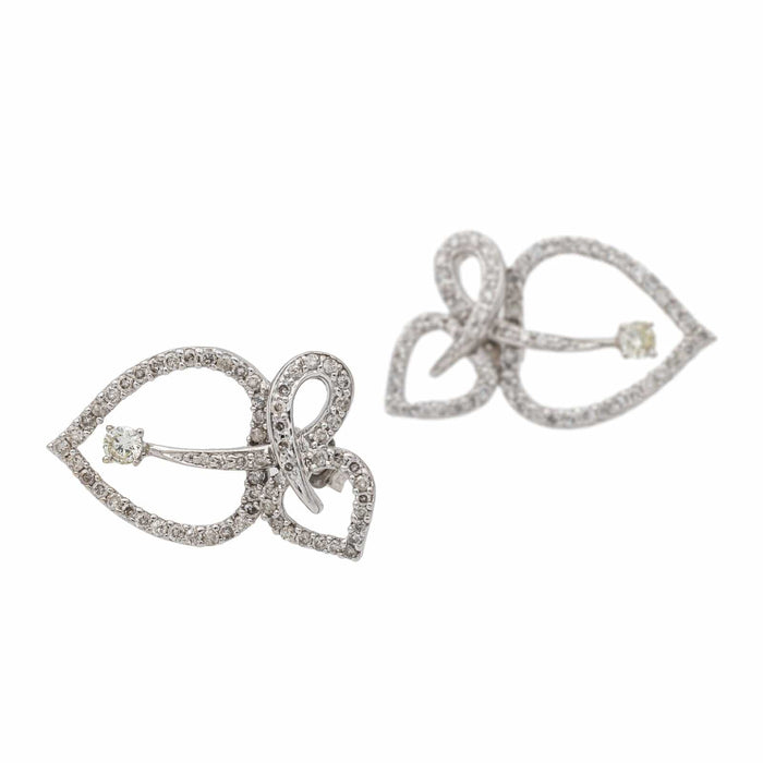 Boucles d'oreilles Boucles d'oreilles Feuille Or blanc Diamant 58 Facettes 3367695CN